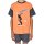 Wörner Jungen Shorty kurzer Schlafanzug Jersey Fußball Orange grau (492671) Gr. 128