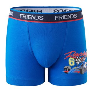 FRIENDS Jungen Boxershorts Rennwagen Shorts Unterhose blau
