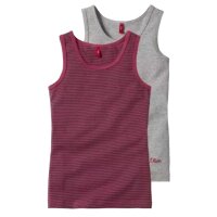 s.Oliver 2er Pack Unterhemd Hemd Tanktop grau + gestreift