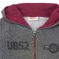 UBS2 Jungen Kapuzenjacke Sweatjacke Jacke schwarz meliert angeraut Gr. 164 (14)