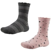 Ysabel Mora 2er Pack Mädchen Socken Strümpfe grau rosa...