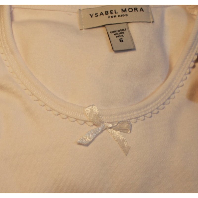 Ysabel Mora Mädchen Kinder Unterhemd Langarm/Kurzarm weiß Geschenkverpackung 