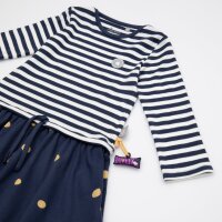 B-Ware Sigikid Kleid Langarm Streifen Punkte dunkelblau