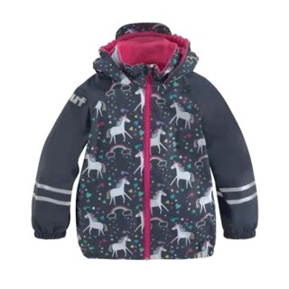 Scout Regenjacke Matschjacke Windjacke Fleece gefüttert Einhorn blau