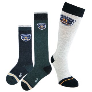 Riese Jungen Kniestrumpf Strumpf 3er Pack Sporting Kniestrümpfe marine silber petrol