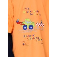 Wörner Jungen Schlafanzug lang Pyjama Single Jersey Radlader (242557) orange Gr. 98