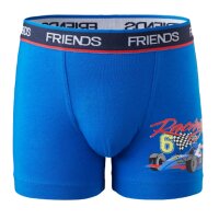 FRIENDS Jungen 2er Pack Boxershorts Rennwagen Flugzeuge Unterhose blau