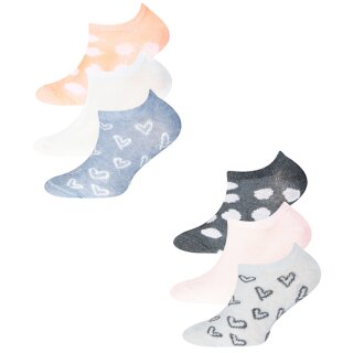 Ewers Mädchen Sneaker Strümpfe Söckchen 3er Pack Herz Punkte