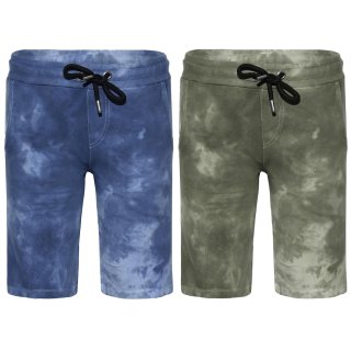 blue effect boys Bermuda sweat Jogging Shorts batik grün oder blau