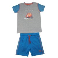 Blue Seven Sommer Set T-Shirt Shorts Bermuda Baseball (826006/659) hellgrau royal blau Gr. 92