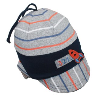 Fiebig Jungen Bindemütze Jersey Schildmütze Emblem marine grau Mütze