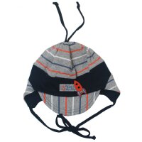 Fiebig Jungen Bindemütze Jersey Schildmütze Emblem marine grau Mütze