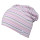 Fiebig Mädchen Jerseymütze Beanie Mütze weiß rosa violett gestreift (87408) Gr. 45/47