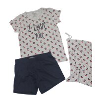 Losan Mädchen Shorty Pyjama kurz Kirschen hellgrau blau