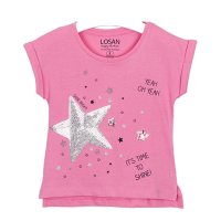 Losan Mädchen T-Shirt Shirt Sterne pink