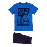 Losan Jungen Shorty Schlafanzug kurz Space blau dunkelblau