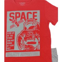 Losan Jungen Shorty Schlafanzug kurz Space (113-P001AL/492) rot grau Gr. 164