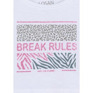 Losan Mädchen T-Shirt Shirt break rules weiß bauchfrei
