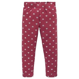 Arizona Mädchen Leggings Winter Glitzerherz Sweathose bordeaux Gr. 92