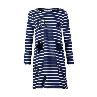 Happy girls Kleid Langarm Jerseykleid Pailletten Sterne navy blau