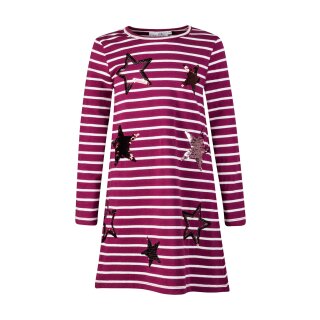 Happy girls Kleid Langarm Jerseykleid Pailletten Sterne berry