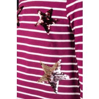 Happy girls Kleid Langarm Jerseykleid Pailletten Sterne berry
