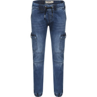 blue effect boys Cargo Hose Jeans wide XXL Stretch Pants (2202-2812/9698) medium blue Gr. 134
