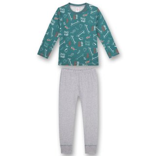s.Oliver Jungen Schlafanzug Pyjama lang Skater (232672) grün grau Gr, 92