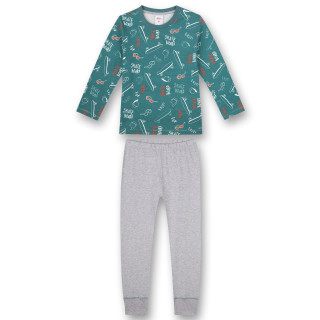 s.Oliver Jungen Schlafanzug Pyjama lang Skater (232672) grün grau Gr, 128