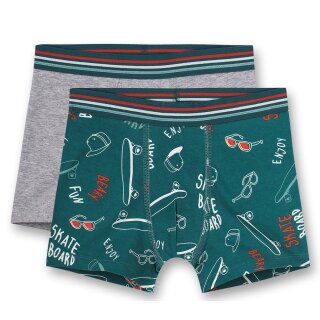 s.Oliver Jungen 2er Pack Boxershorts Shorts grün grau