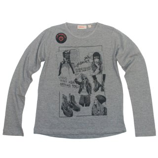 UBS2 Mädchen Sticker Langarmshirt -gestalte es selbst- gris claro