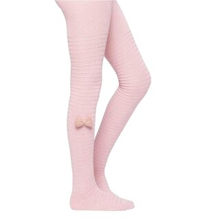 Ysabel Mora Kinder Strumpfhose Streifenmuster Strickschleife altrosa