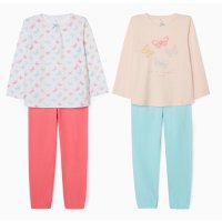 Zippy 2er Pack Mädchen Schlafanzug Pyjama lang Doppelpack Vögelchen