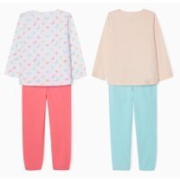 Zippy 2er Pack Mädchen Schlafanzug Pyjama lang Doppelpack Vögelchen