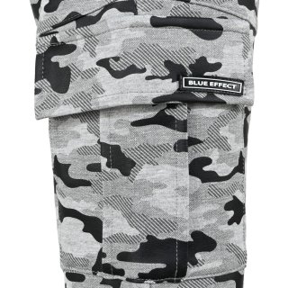 blue effect boys Sweat Cargo Bermuda Shorts camouflage grau schwarz