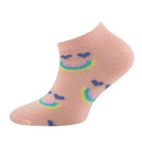 Ewers Mädchen Sneaker Strümpfe 2er Pack Regenbogen/Herz apricot beige