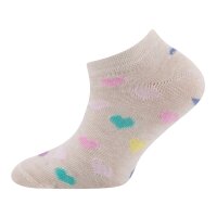 Ewers Mädchen Sneaker Strümpfe 2er Pack Regenbogen/Herz apricot beige
