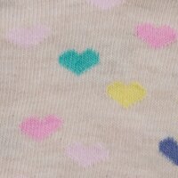 Ewers Mädchen Sneaker Strümpfe 2er Pack Regenbogen/Herz apricot beige