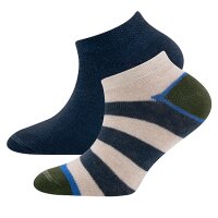 Ewers Jungen Sneaker Strümpfe 2er Pack Streifen Uni...