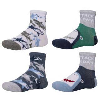 Ysabel Mora 4er Pack Jungen Strümpfe Hai Monster Socken
