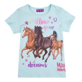 Miss Melody T-Shirt Pferdetrio Pferd hellblau