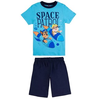 Paw Patrol Schlafanzug kurz Shorty Pyjama Hundestaffel Space Patrol hellblau blau