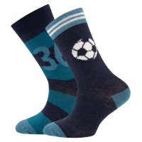 Ewers 2er Pack Jungen Strümpfe Socken Fußball Türkis blau