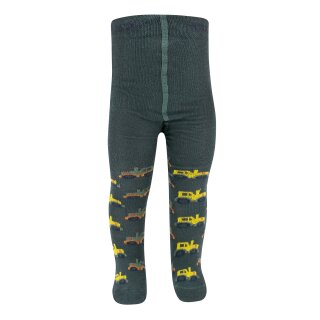 Ewers Baby Jungen Strumpfhose Po-Motiv Traktor Trekker nachtgrün