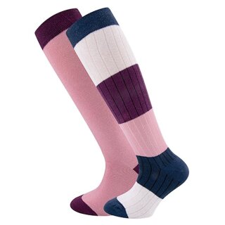 Ewers Mädchen Kniestrümpfe 2er Pack tinte blau rotwein