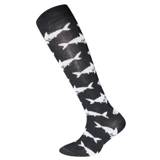 Ewers Jungen Kniestrümpfe 2er Pack Hai schwarz+blau (601105/04) Gr.