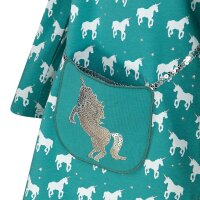 Happy Girls Kleid Langarm Jerseykleid Einhorn petrol grün