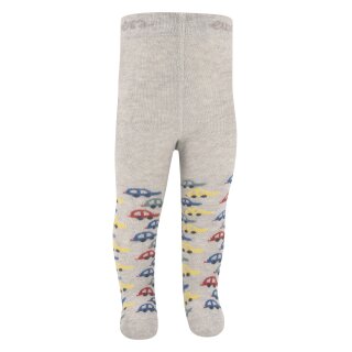 Ewers Baby Jungen Strumpfhose Po-Motiv Auto hellsilber meliert