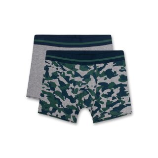 s.Oliver Jungen 2er Pack Boxershorts Shorts Camouflage grün grau