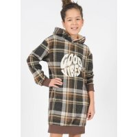 blue effect girls Kleid Hooded Dress Good Vibes Winterkleid karo braun